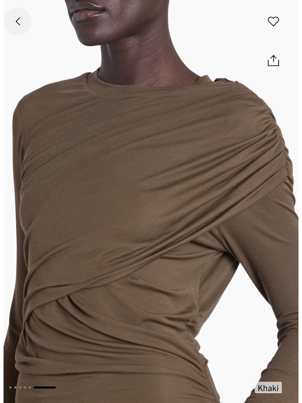 NWT Isabel Marant Étoile Khaki Ruched One-Shoulder Mini Dress - Picture 6 of 6